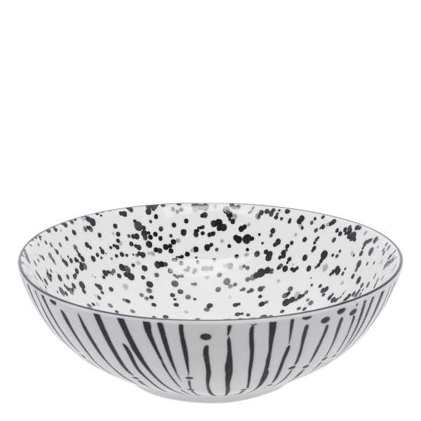 Bol à céréales blanc/noir 17,8 cm – Basic