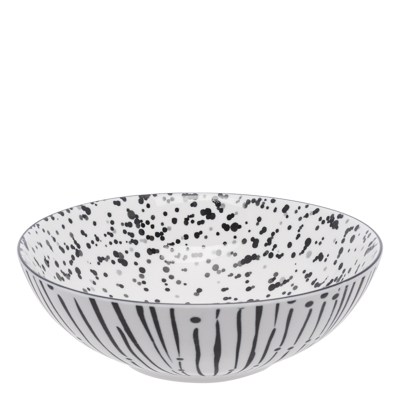 Bol à céréales blanc/noir 17,8 cm – Basic