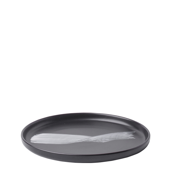 Assiette plate U-Coupe noir ø20 cm – Gaya Atelier Flow Art
