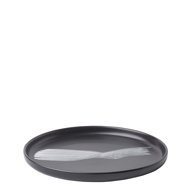Assiette plate U-Coupe noir ø20 cm – Gaya Atelier Flow Art