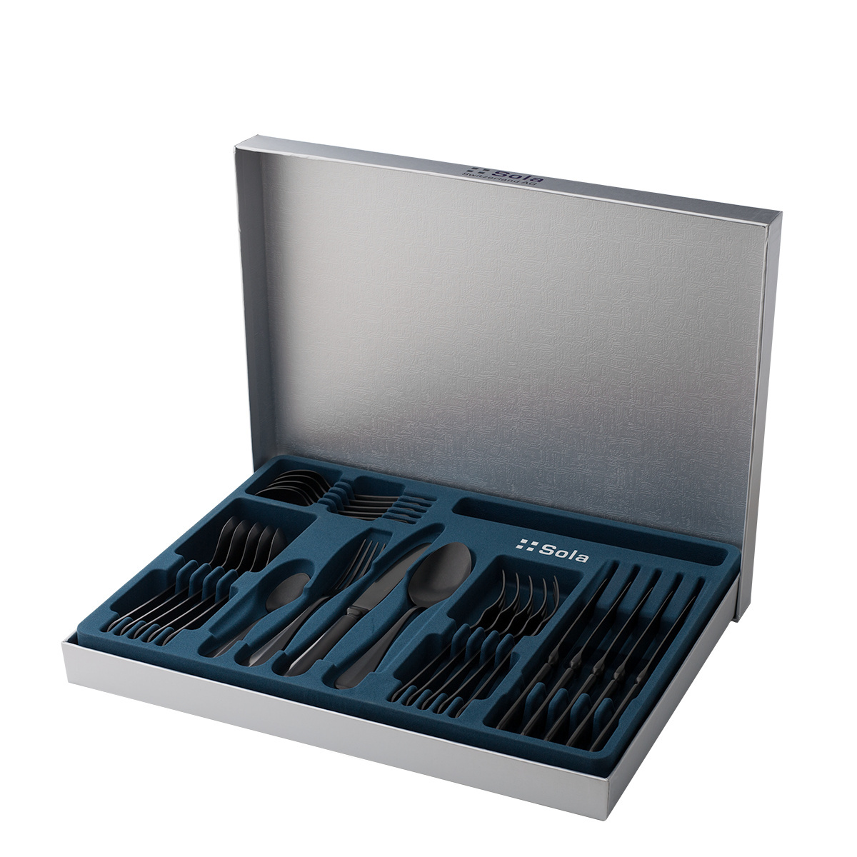Set de couverts 24 pcs – Dessert – Baguette Vintage noir Stone Wash
