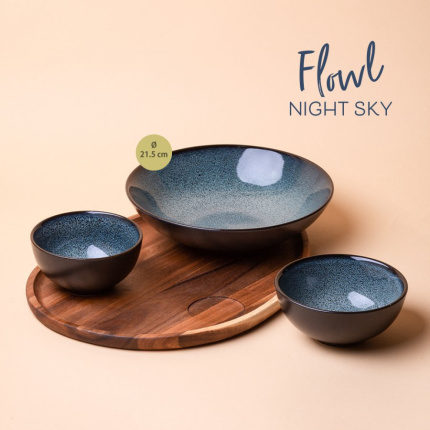 Set de bols Flowl Night Sky + plateau | Gaya Lunasol