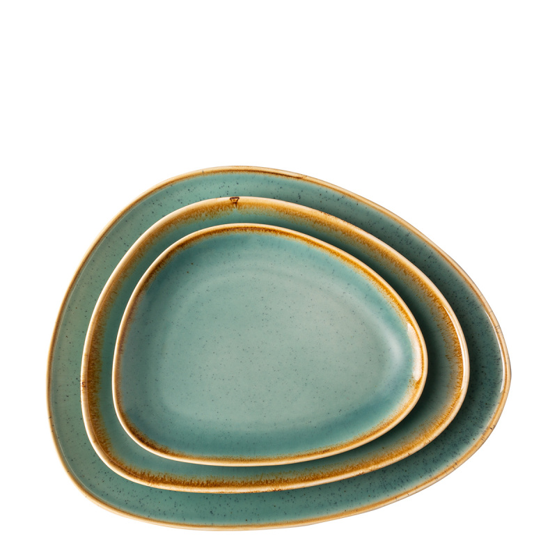 Assiette Triangle Sand turquoise 20,5 x 15,9 cm – Gaya
