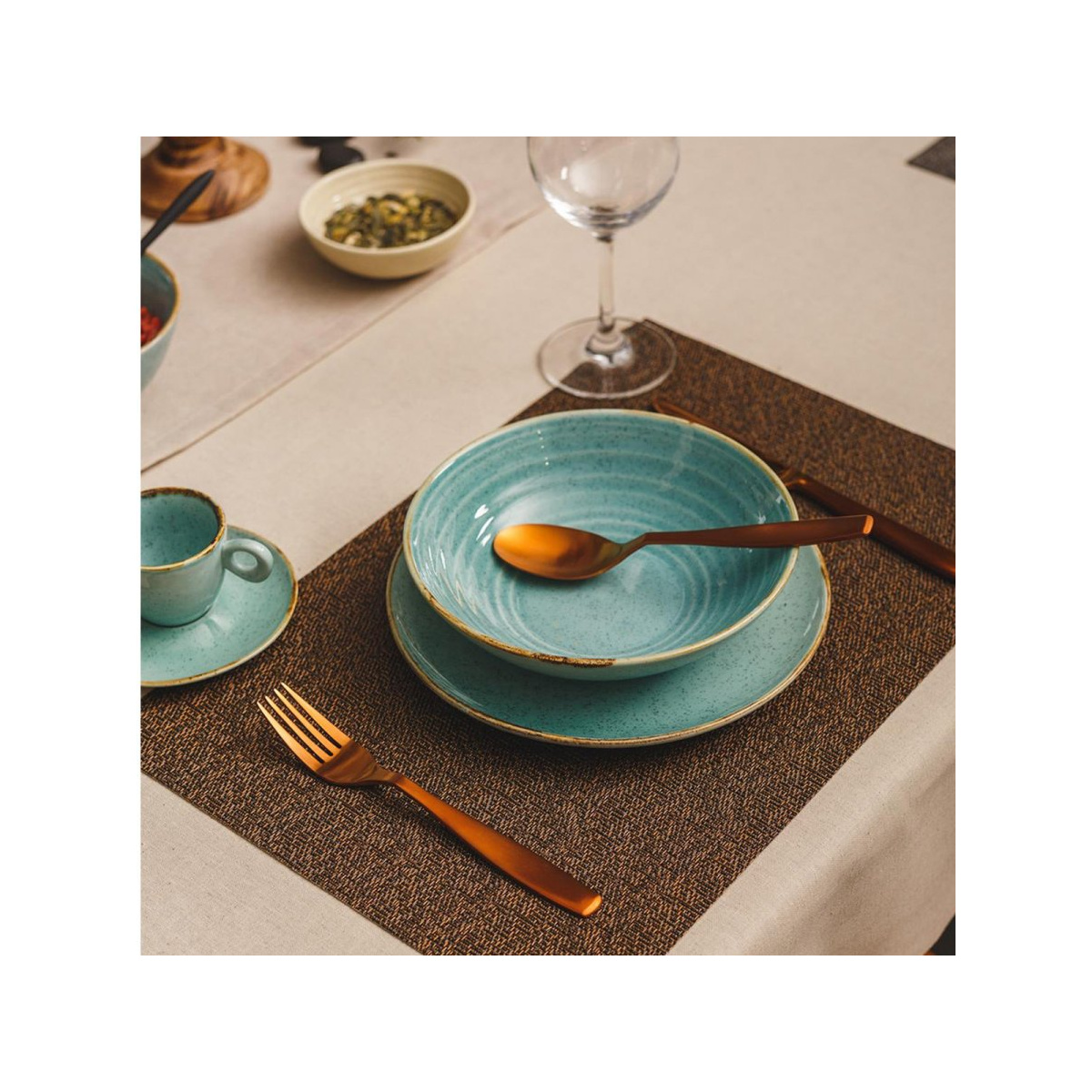 Ensemble en porcelaine 30 pcs — Gaya Sand türkis Lunasol