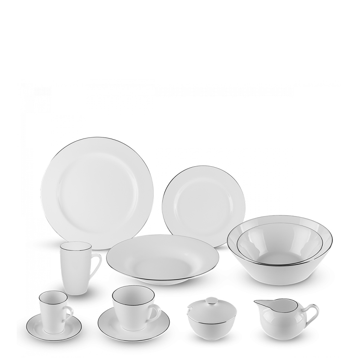 Service en porcelaine 52 pièces - Premium Platinum Line