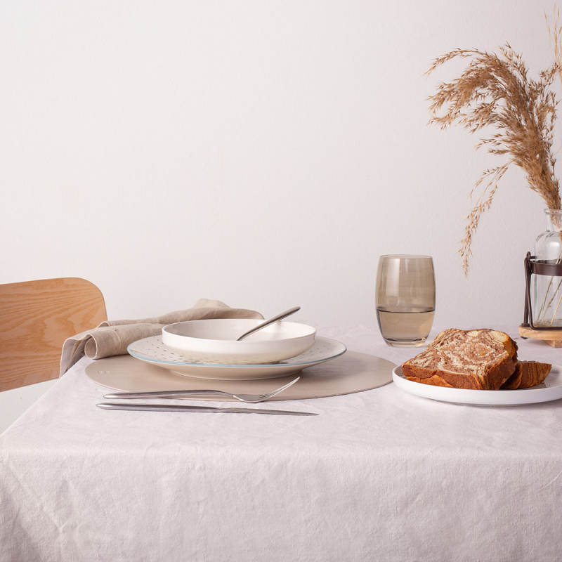 Set d'assiettes blanches U-Coupe 12 pcs — Flow Lunasol