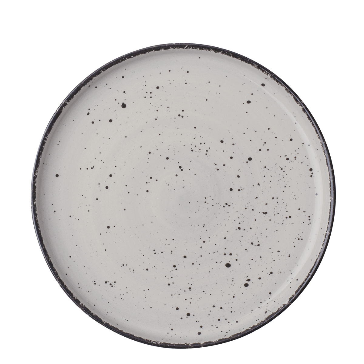 Assiette plate U-Coupe 28 cm - Gaya Atelier gris clair moucheté