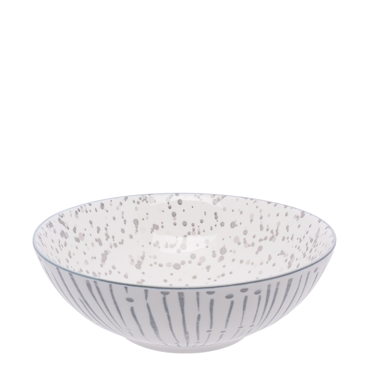 Bol à céréales blanc / gris clair 17,8 cm - Basic