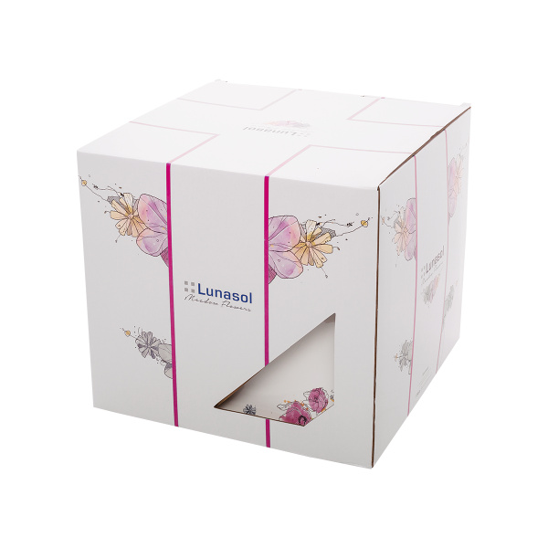 Et en porcelaine de 28 pièces Meadow Flowers avec bord rose – Flow