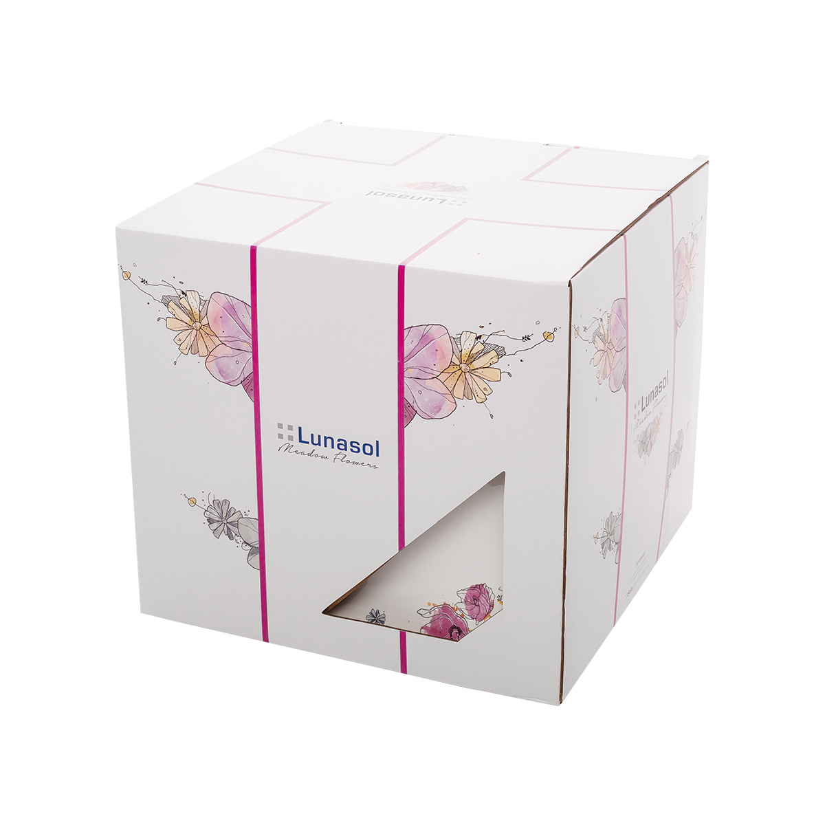 Et en porcelaine de 28 pièces Meadow Flowers avec bord rose – Flow