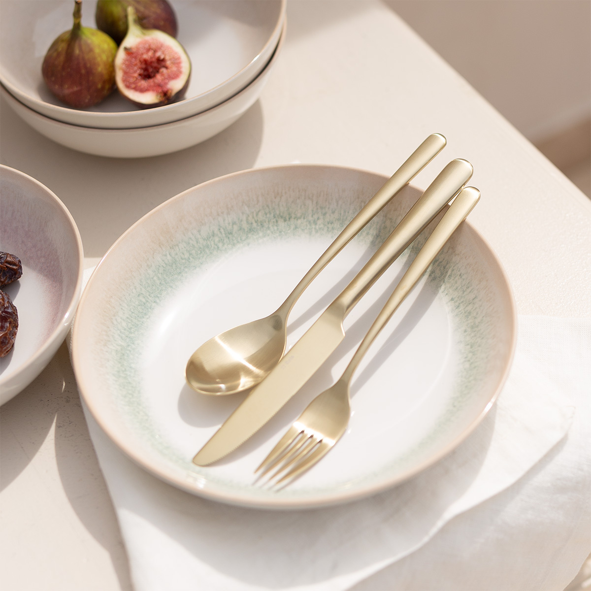 Set de couverts 24 pcs – Salamanca PVD Champagne entièrement mat