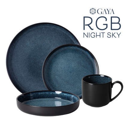 Service en porcelaine 16 pièces - Gaya RGB Night Sky Lunasol