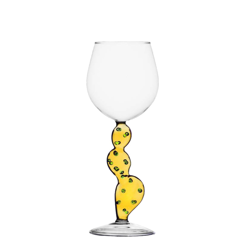 Verre à vin cactus jaune