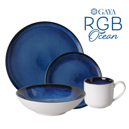 Service en porcelaine 16 pièces - Gaya RGB Ocean Lunasol
