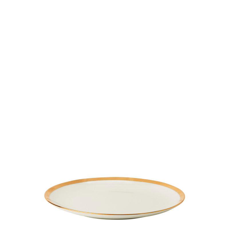 Assiette à dessert Coupe 20,5 cm, ensemble de 4 - FLOW Lunasol avec bordure dorée