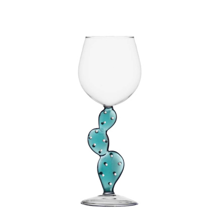 Verre à vin cactus turquoise