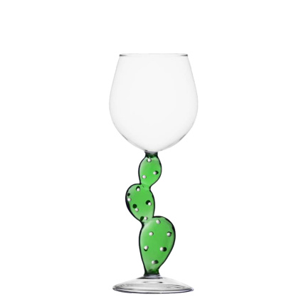 Verre à vin cactus vert