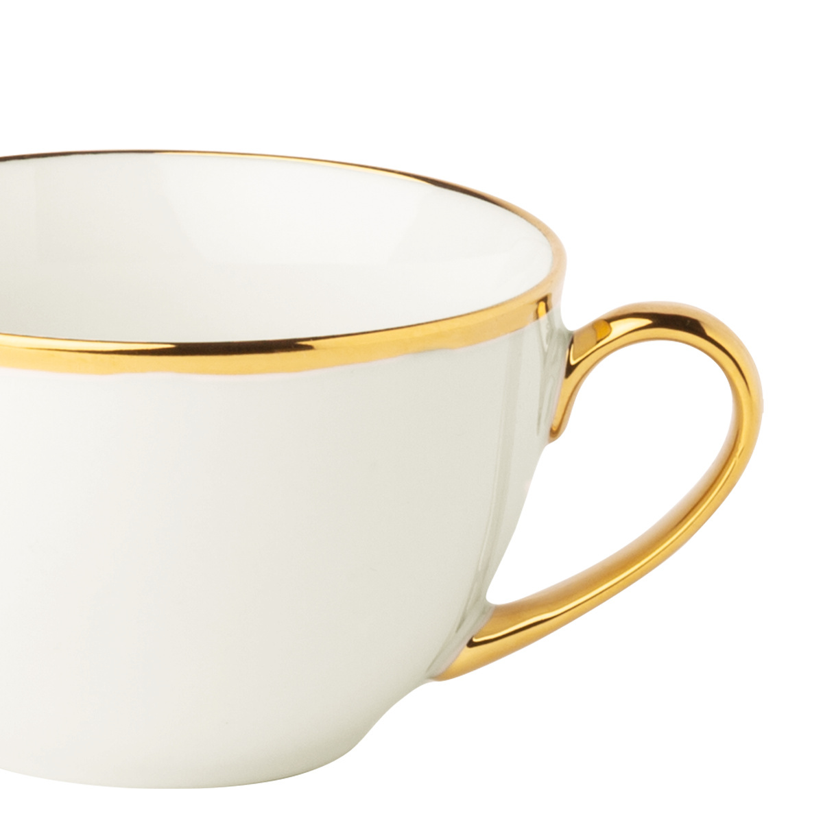 Ensemble de 8 tasses à café - FLOW Lunasol avec bordure dorée
