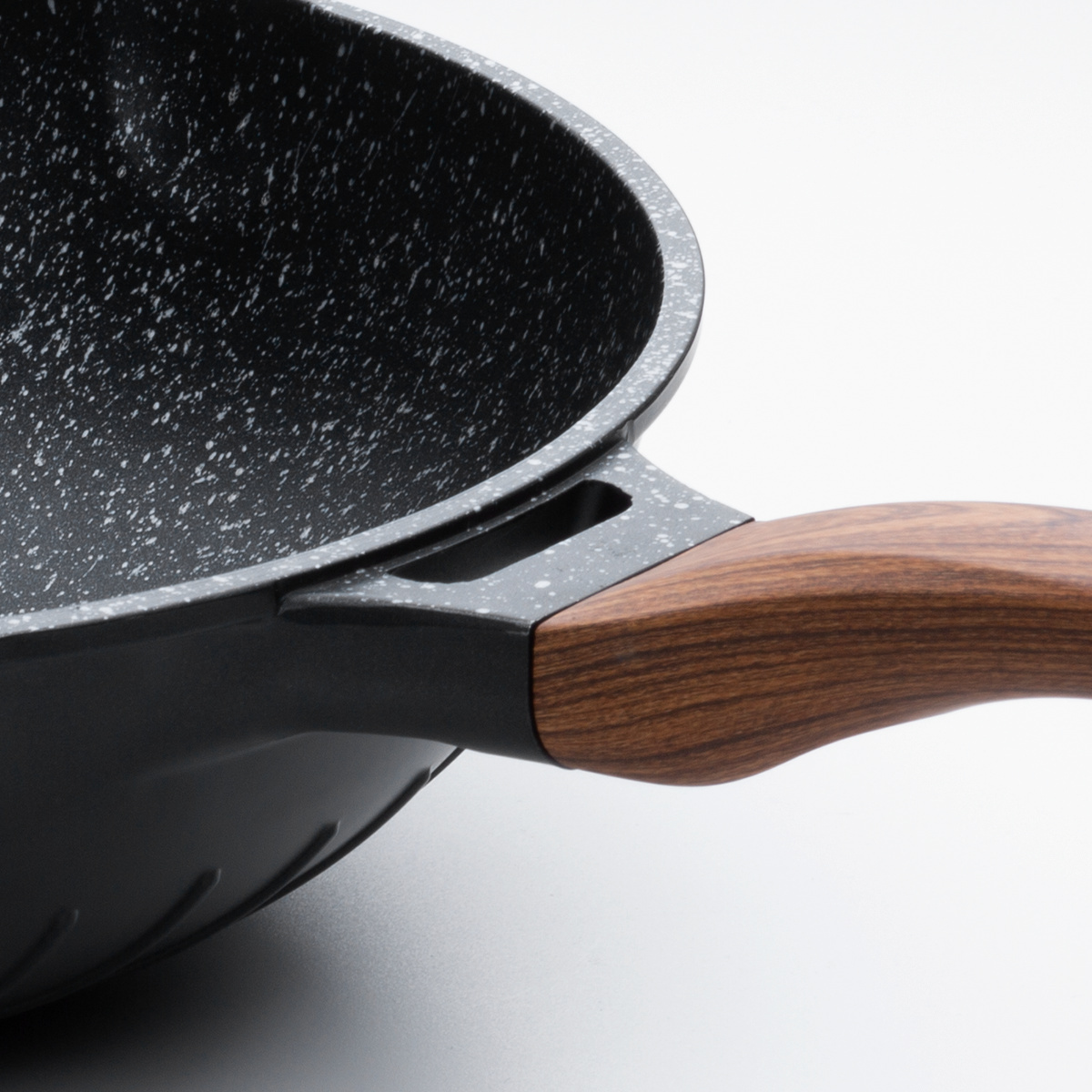 Wok antiadhésif 32 cm black marbre - Basic