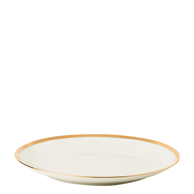 Ensemble de 4 assiettes plates Coupe ø27 cm - FLOW Lunasol avec bord doré