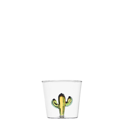 Verre avec cactus vert-ambre 350 ml