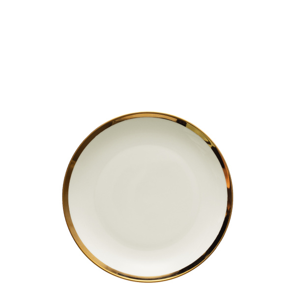 Assiette à dessert Coupe 20,5 cm, ensemble de 4 - FLOW Lunasol avec bordure dorée