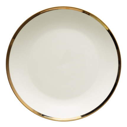 Ensemble de 4 assiettes plates Coupe ø27 cm - FLOW Lunasol avec bord doré