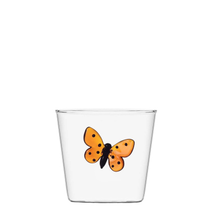 Verre avec papillon orange 350 ml