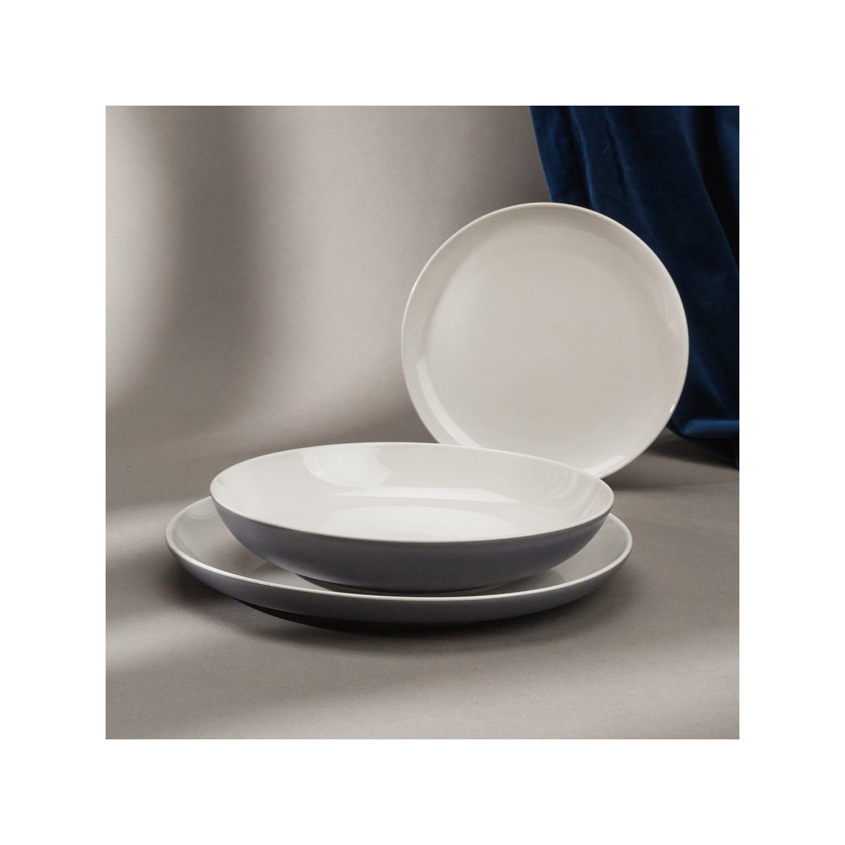 Ensemble de 12 assiettes - Elements East grey