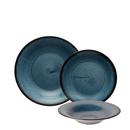 Set en porcelaine bleu 18 pièces – Hotel Inn Chic coloré