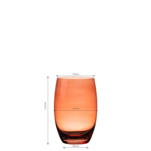 Verres Tumbler rouges 460 ml, lot de 6 — Optima Glas Lunasol