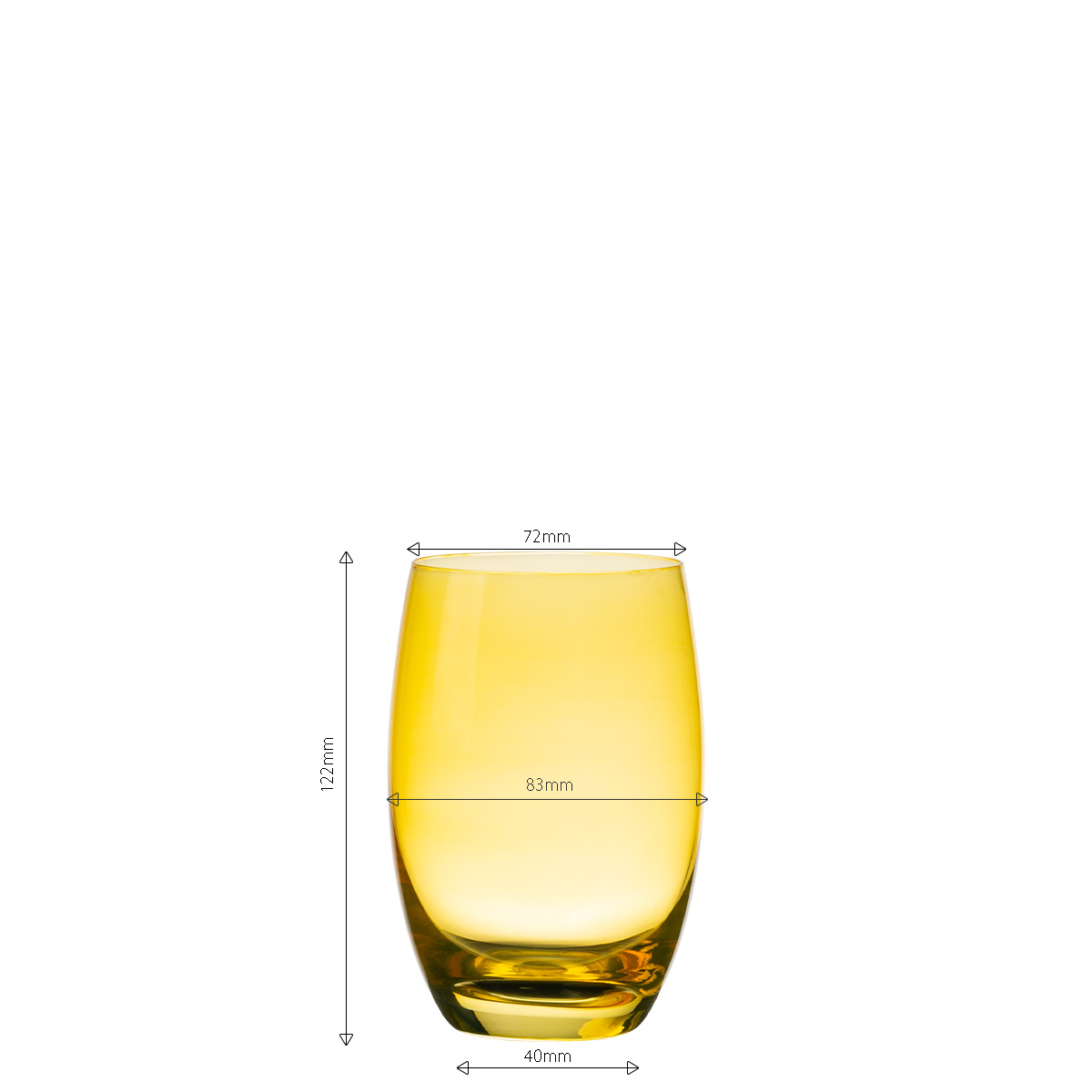 Verres Tumbler jaunes 460 ml - Optima Glas Lunasol