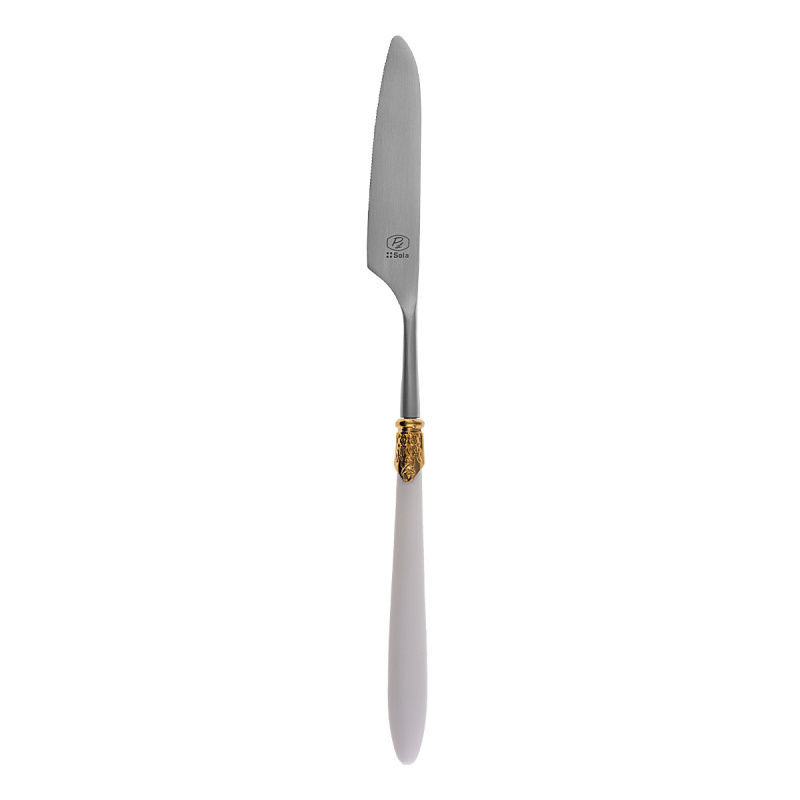 Set de couverts 36 pcs – Gaya Exeter Gold Ring manche blanc mat