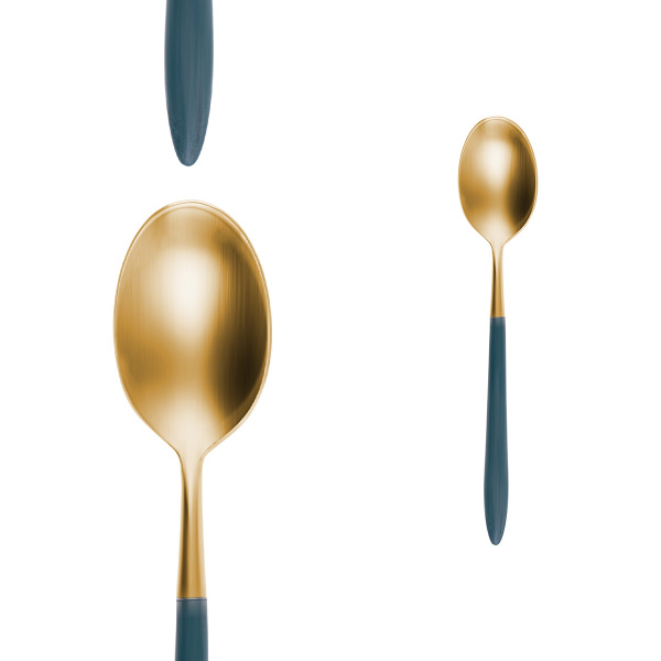 Set de couverts 24 pcs – Gaya Exeter Gold manche Vintage vert mat