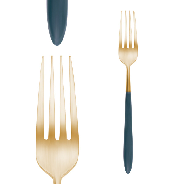 Set de couverts 24 pcs – Gaya Exeter Gold manche Vintage vert mat