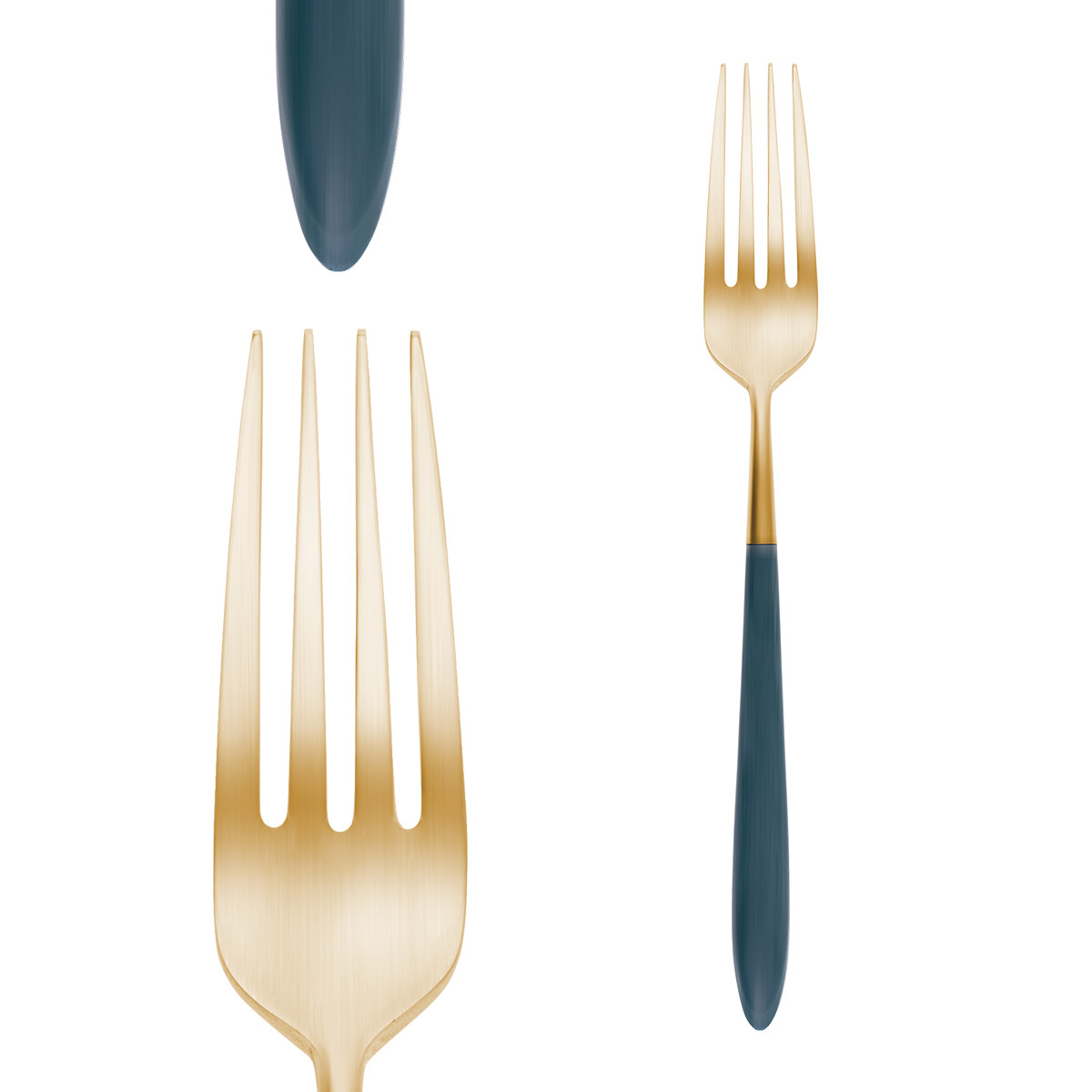Set de couverts 24 pcs – Gaya Exeter Gold manche Vintage vert mat