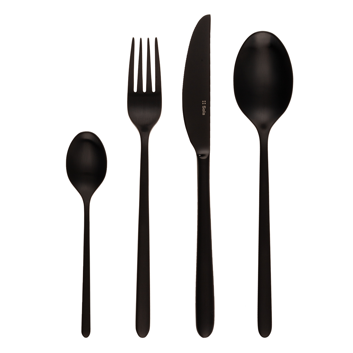 Set de couverts 16 pcs – Sira PVD noir entièrement mat
