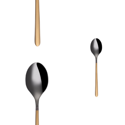 Set de 4 cuillères à moka - Porto PVD titane foncé / or sablé
