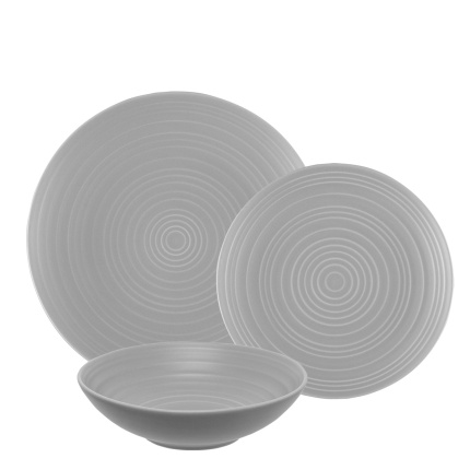Set en porcelaine gris clair mat 18 pièces – Gaya RGB
