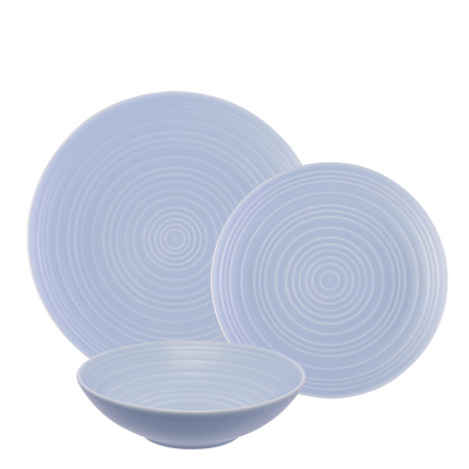 Set en porcelaine bleu clair mat 18 pièces – Gaya RGB