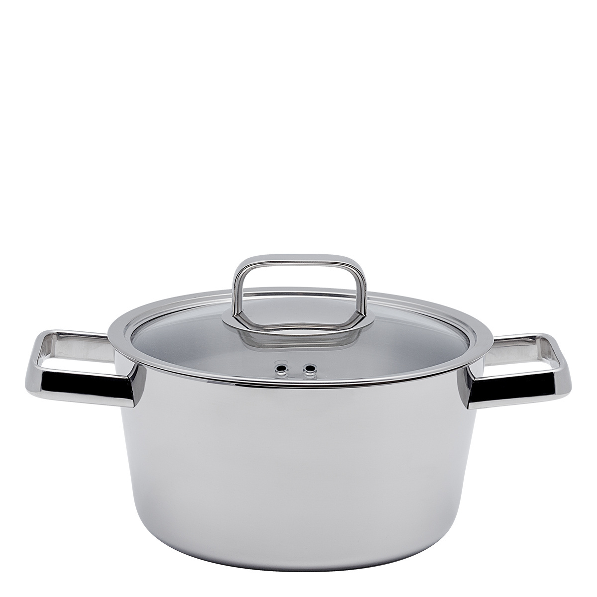 Faitout Merkur Luxus avec couvercle en verre 4,9 l Platinum Lunasol