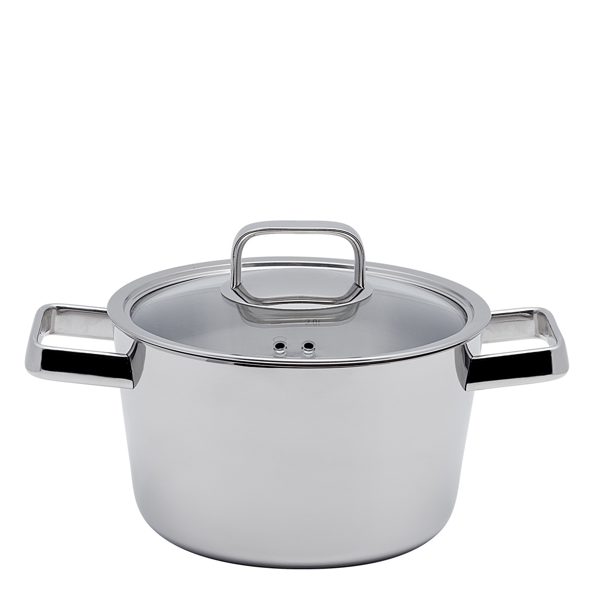 Faitout Merkur Luxus avec couvercle en verre 3,2 l Platinum Lunasol