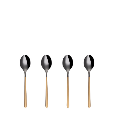 Set de 4 cuillères à moka - Porto PVD titane foncé / or sablé