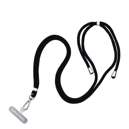 Cordon de téléphone Crossbody avec logo Lusol::Sola, noir