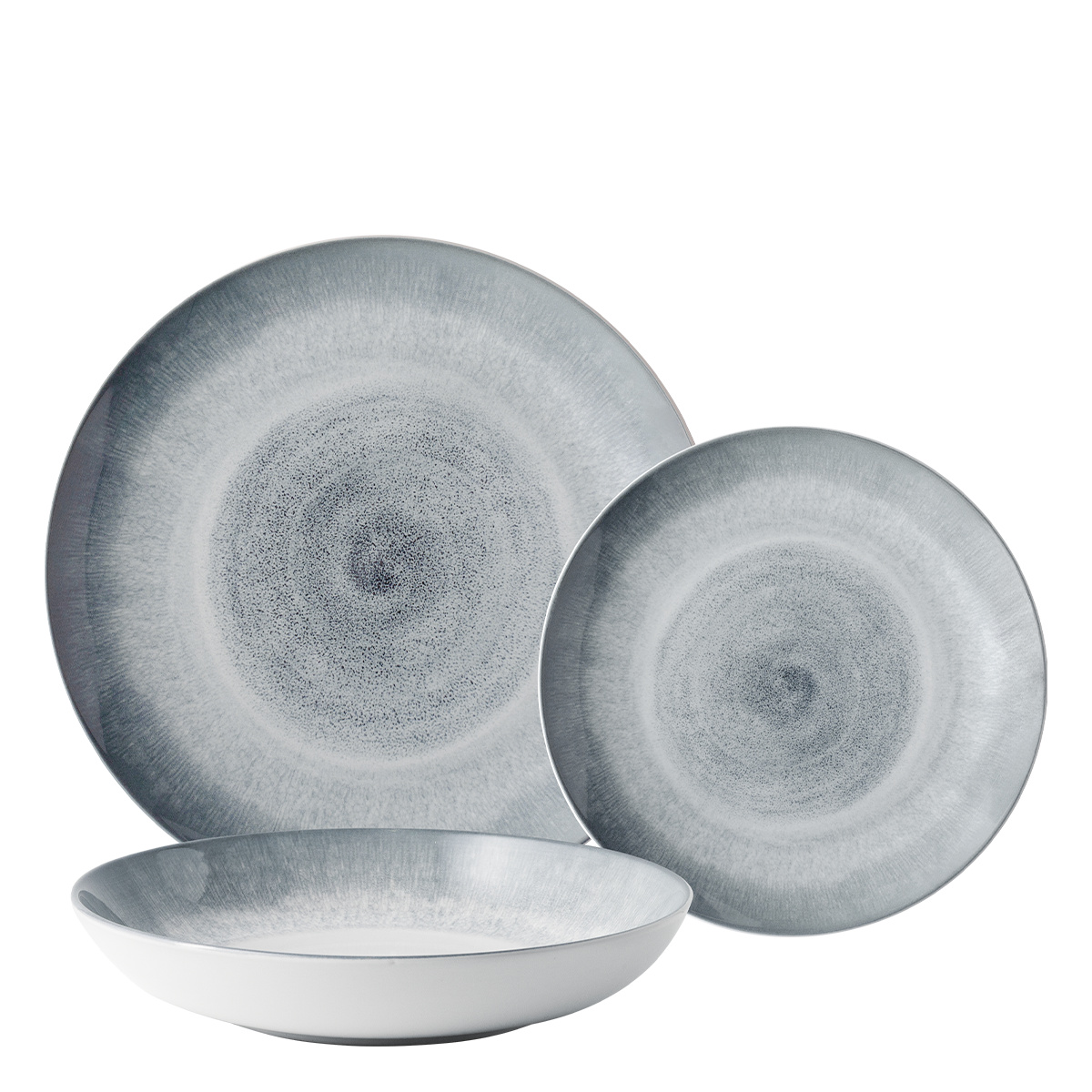 Set d'assiettes en céramique 12 pièces - Elements Vulcano
