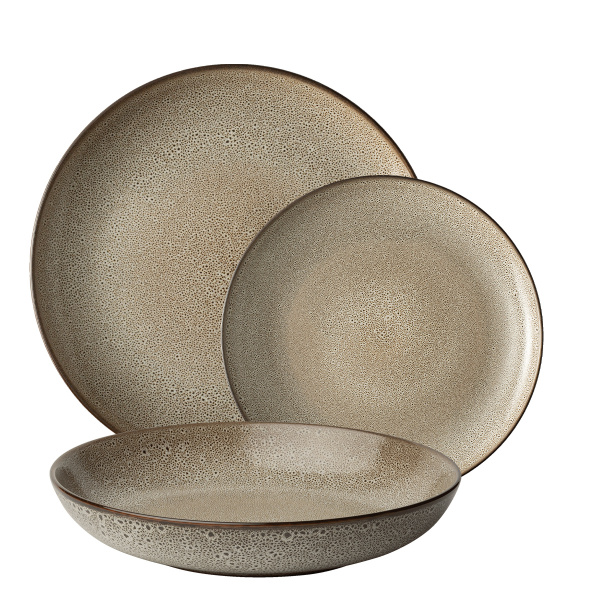 Ensemble de 12 assiettes - Elements Stone