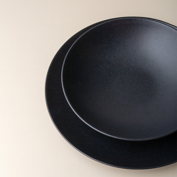 Assiette creuse 21,5 cm 4 pcs - Basic noir mat