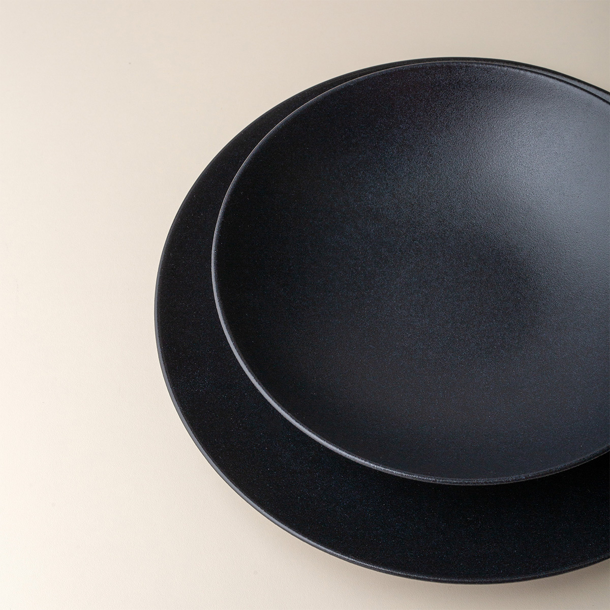 Assiette creuse 21,5 cm 4 pcs - Basic noir mat