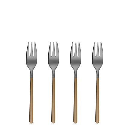 Set de 4 fourchettes à dessert - Porto PVD titane foncé / or sablé