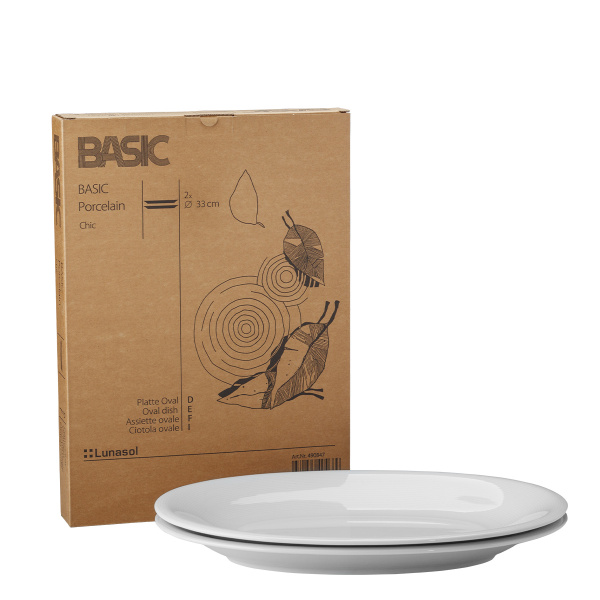 Assiette ovale 33 cm 2 pcs – Basic Chic